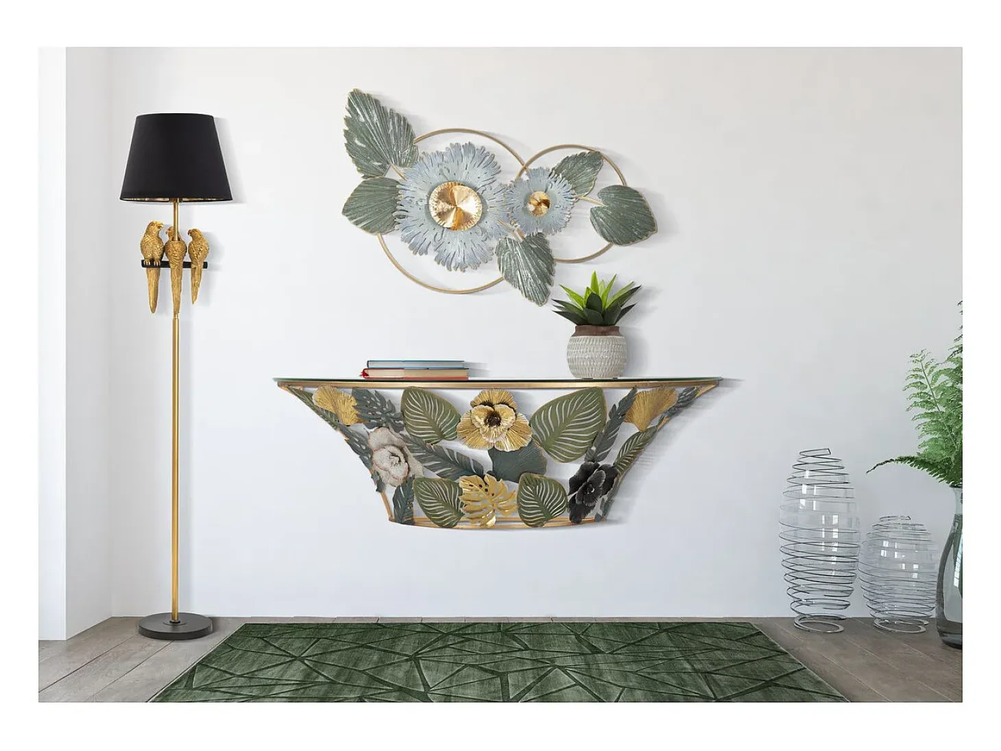 Consola Hoja 74, Multicolor, 120x40,5x37,2 cm, Kendra Home
