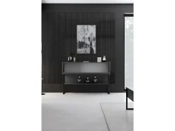 Consola Kailua Z120, Negro|Antracita, 80x120x30cm, Con puertas