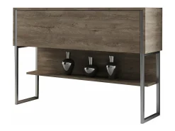Consola Kailua Z120, Plata|Nogal, 80x120x30cm, Con puertas