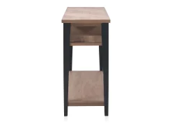Consola madera fresno con cajón y patas metálicas