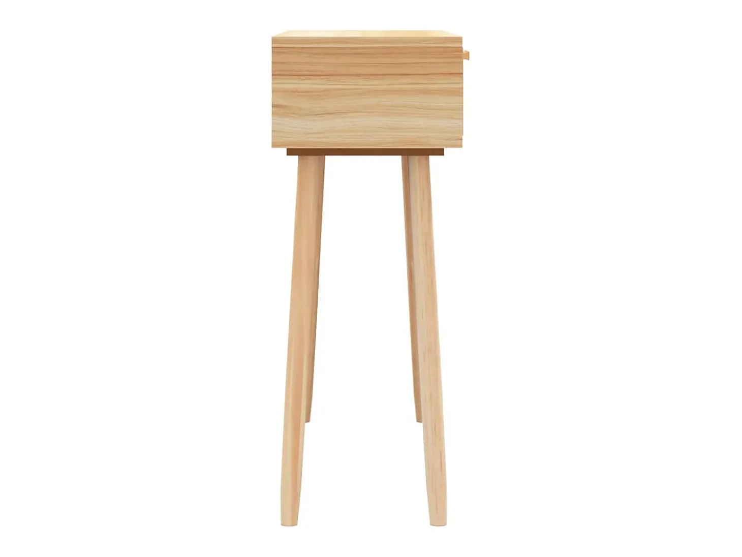 Consola marrón 80x30x75 cm Madera maciza de pino / ratán natural