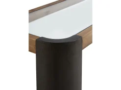 Consola metálica con madera y cristal