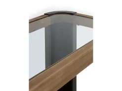 Consola metálica con madera y cristal