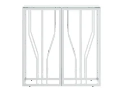 Consola plateada 70x30x70 cm acero inoxidable y cristal
