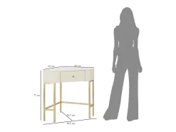 Consola VKH608, Blanco, 84,5x60x77 cm, Kendra Home
