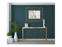 Consola VKH617, Oro, 140x36x82 cm, Kendra Home
