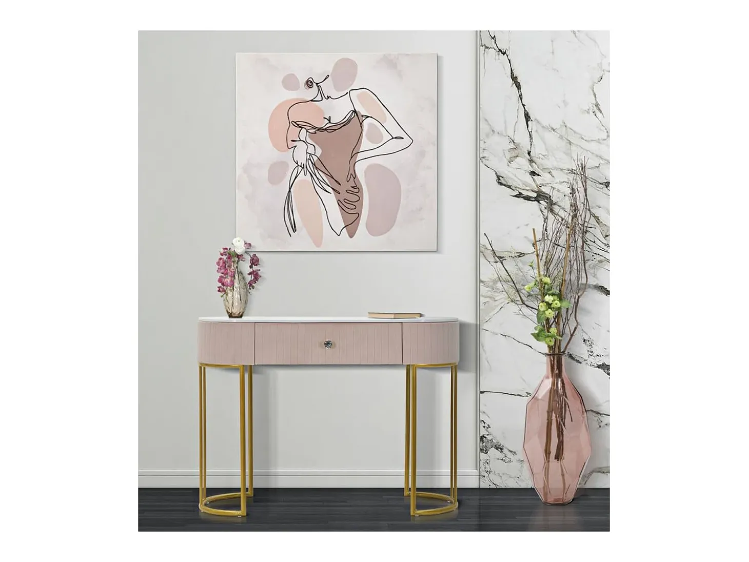 Consola VKH616, Rosa, 100x40x75 cm, Kendra Home