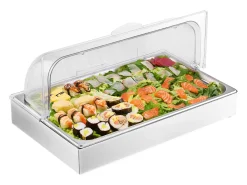 Contenedor de Exhibición Alimentaria de Mostrador SucceBuy, con Tapa para Condimentos