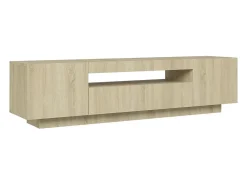 Crescent City Mueble de TV con luces LED roble Sonoma 160x35x40 cm