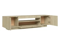 Crescent City Mueble de TV con luces LED roble Sonoma 160x35x40 cm