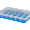 Cubitera azul Emsa Clip&Close 24 cubitos hermética, base de silicona flexible, apilable, resistente de -40° a +110°C, garantía 30 años