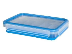 Cubitera azul Emsa Clip&Close 24 cubitos hermética, base de silicona flexible, apilable, resistente de -40° a +110°C, garantía 30 años