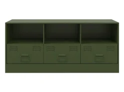 Dafina Mueble de TV de acero verde oliva 99x39x44 cm