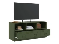 Dafina Mueble de TV de acero verde oliva 99x39x44 cm