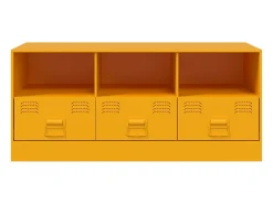 Dafina Mueble para TV de acero amarillo mostaza 99x39x44 cm