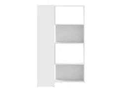 Damir Estantería de esquina 4 niveles madera blanco 85x85x140 cm