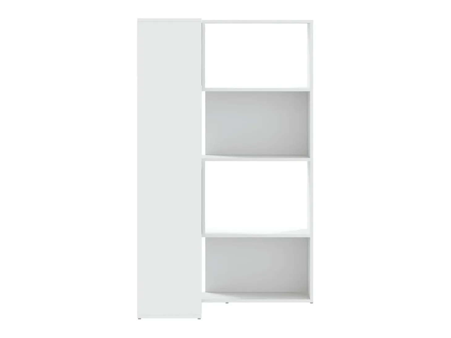 Damir Estantería de esquina 4 niveles madera blanco 85x85x140 cm
