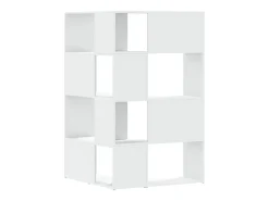 Damir Estantería de esquina 4 niveles madera blanco 85x85x140 cm