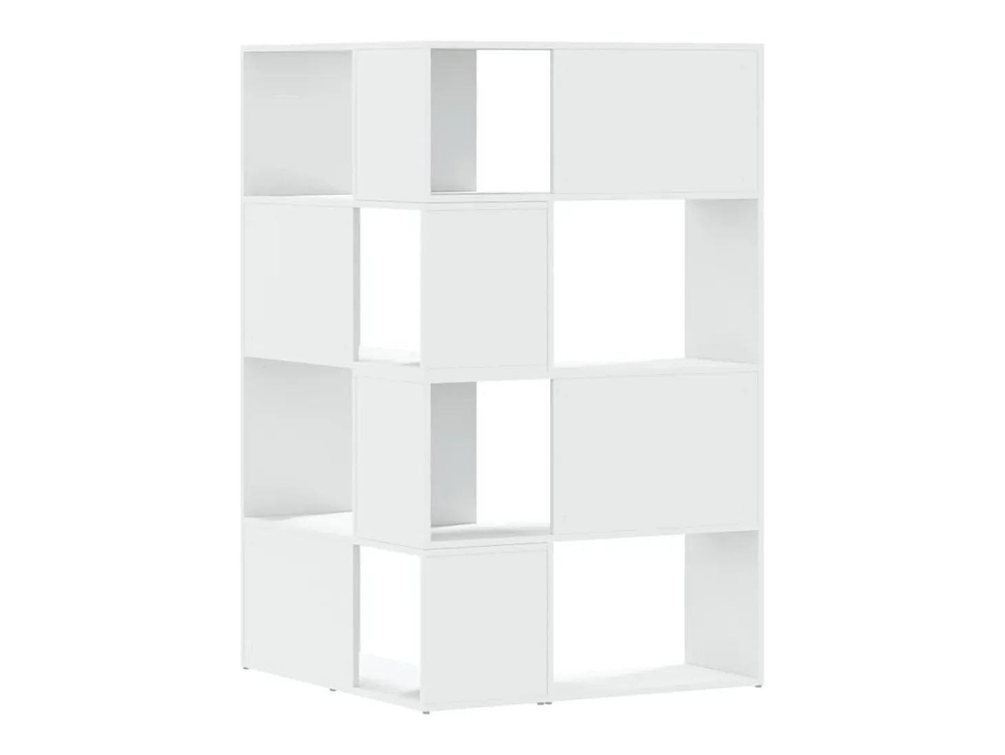 Damir Estantería de esquina 4 niveles madera blanco 85x85x140 cm