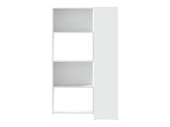 Damir Estantería de esquina 4 niveles madera blanco 85x85x140 cm
