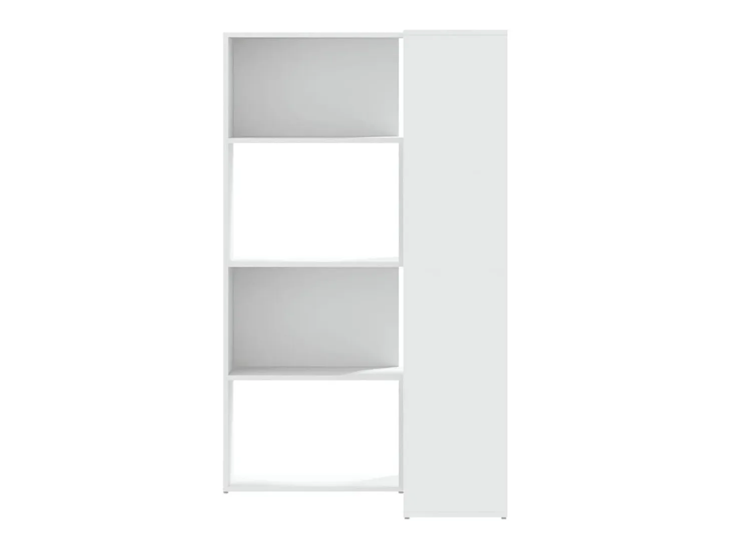 Damir Estantería de esquina 4 niveles madera blanco 85x85x140 cm