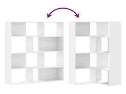 Damir Estantería de esquina 4 niveles madera blanco 85x85x140 cm