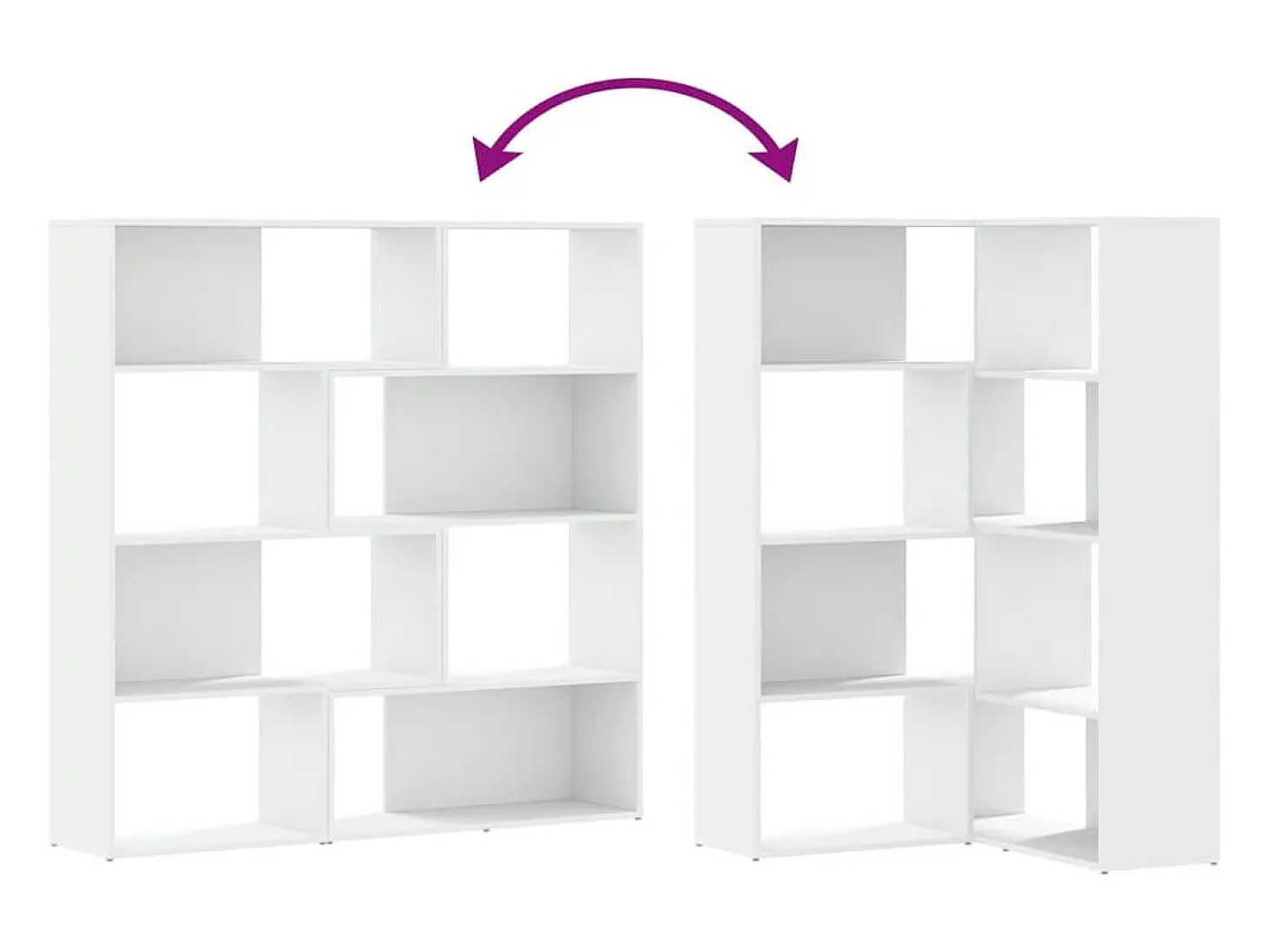 Damir Estantería de esquina 4 niveles madera blanco 85x85x140 cm