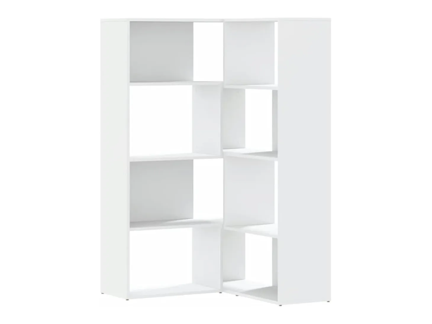 Damir Estantería de esquina 4 niveles madera blanco 85x85x140 cm