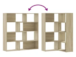 Damir Estantería de esquina 4 niveles madera roble Sonoma 85x85x140cm