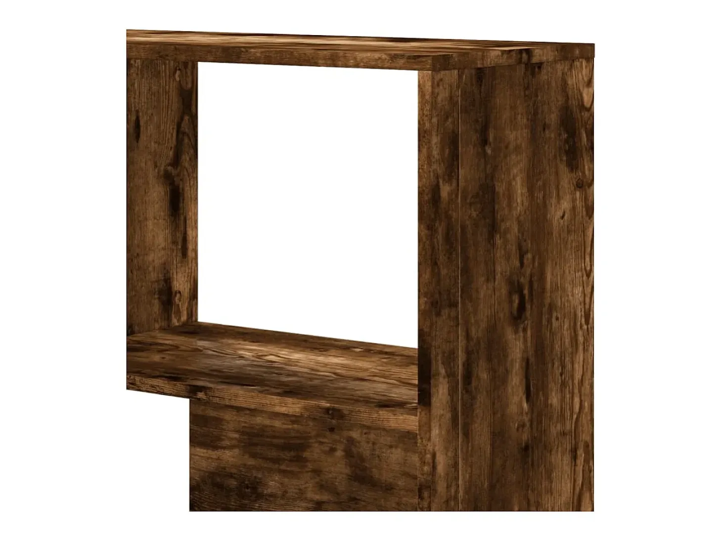 Damir Estantería esquina 4 niveles madera roble ahumado 85x85x140 cm