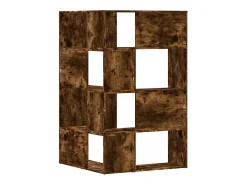 Damir Estantería esquina 4 niveles madera roble ahumado 85x85x140 cm