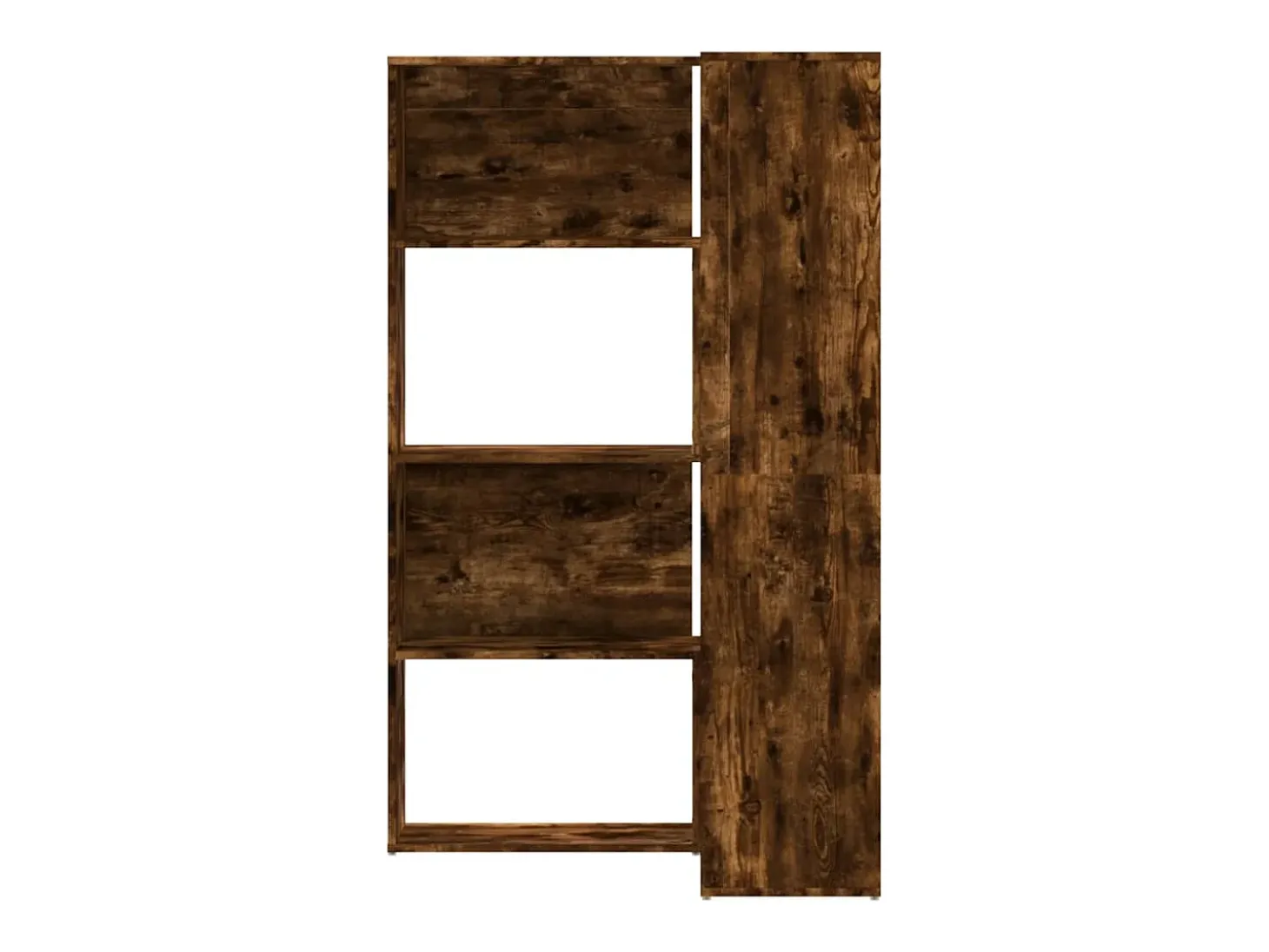 Damir Estantería esquina 4 niveles madera roble ahumado 85x85x140 cm