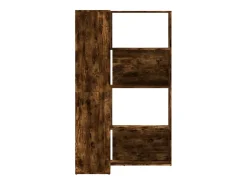 Damir Estantería esquina 4 niveles madera roble ahumado 85x85x140 cm