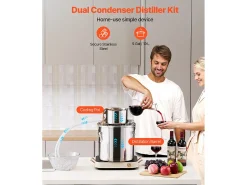 Destilador de Alcohol SucceBuy Destilador de Aguardiente de 19 L, Kit de Destilación de Agua y Alcohol, Acero Inoxidable