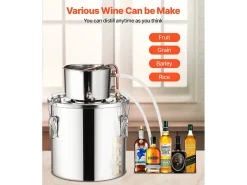 Destilador de Alcohol SucceBuy Destilador de Aguardiente de 19 L, Kit de Destilación de Agua y Alcohol, Acero Inoxidable