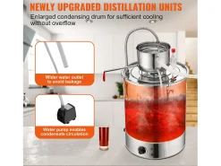 Destilador de Alcohol SucceBuy, 49 L, con Tanque Thumper y Bomba de Agua, Destilación Eficaz para el Hogar y la Artesanía