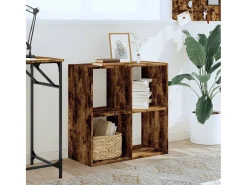 Digna Estantería de madera ingeniería roble ahumado 68,5x32x68,5 cm