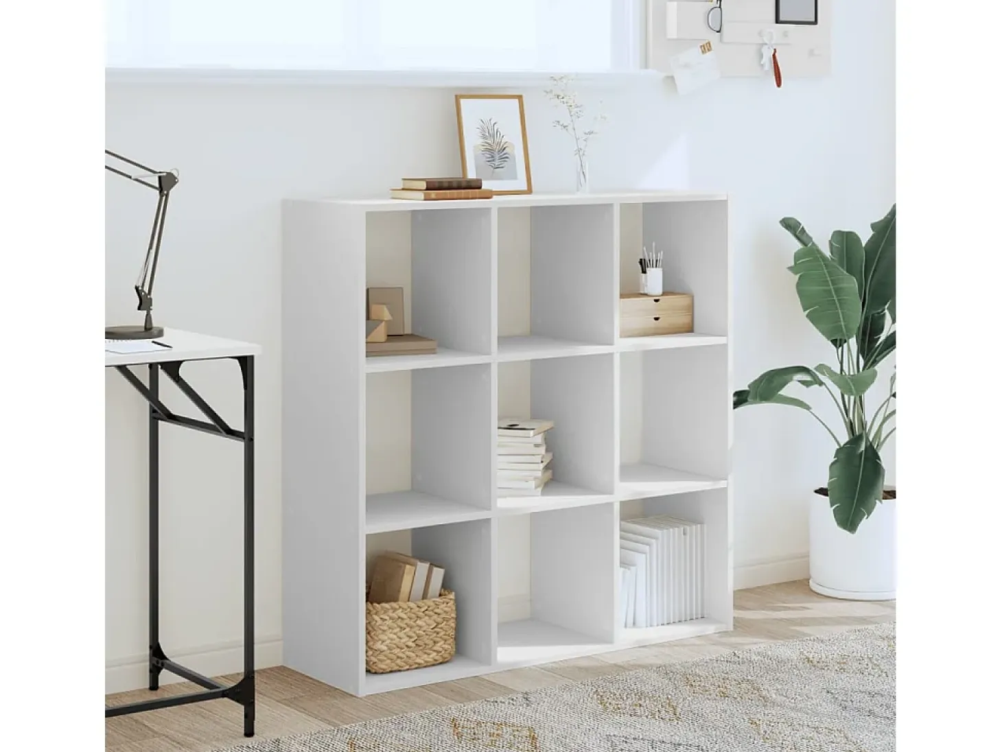 Digna Estantería de madera de ingeniería blanca 102x32x102 cm