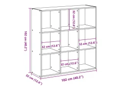 Digna Estantería de madera de ingeniería blanca 102x32x102 cm