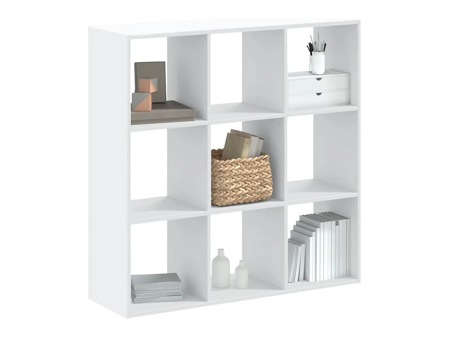 Digna Estantería de madera de ingeniería blanca 102x32x102 cm