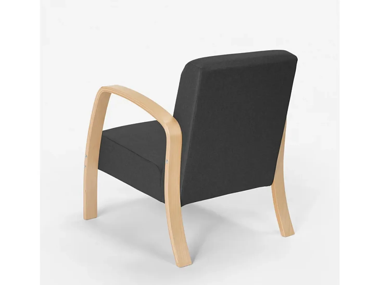 Diseño ergonómico escandinavo sillón de madera salón de estudio Frederiksberg - Gris