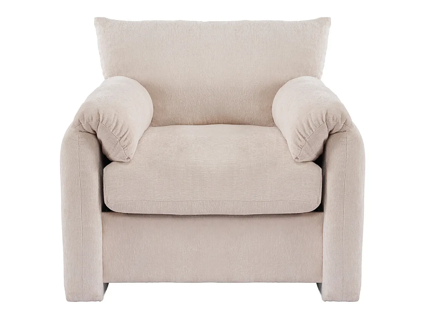Diseño moderno, tela de chenilla, sillón extragrande, sillón decorativo, sofá individual, beige
