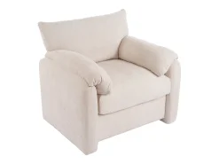 Diseño moderno, tela de chenilla, sillón extragrande, sillón decorativo, sofá individual, beige