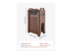 Dispensador de Bebidas SucceBuy Isotérmico 19 L, Fuente de Agua Caliente y Fría No Eléctrica con Grifo y Asa, Contenedor Isotérmico