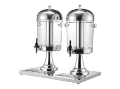 Dispensador de Bebidas SucceBuy, Capacidad 2x 8 L, Fuente de Agua de Acero Inoxidable y Plástico, Dispensador de Zumo, Limonada, Té Helado y Café