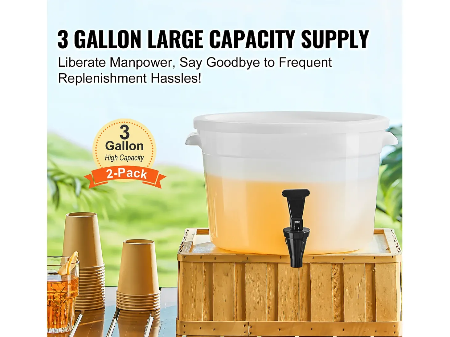 Dispensador de Bebidas SucceBuy Dispensador de Bebidas de Plástico para Fiestas de 11 L con Grifo