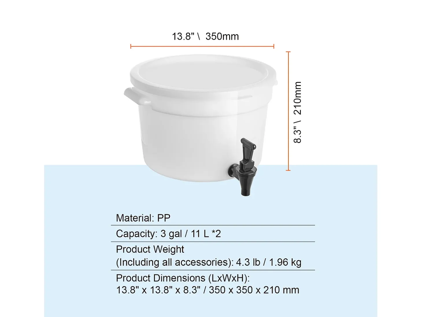 Dispensador de Bebidas SucceBuy Dispensador de Bebidas de Plástico para Fiestas de 11 L con Grifo