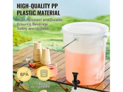 Dispensador de Bebidas SucceBuy Dispensador de Bebidas de Plástico para Fiestas de 19 L con Grifo