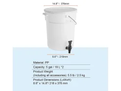 Dispensador de Bebidas SucceBuy Dispensador de Bebidas de Plástico para Fiestas de 19 L con Grifo
