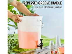 Dispensador de Bebidas SucceBuy Dispensador de Bebidas de Plástico para Fiestas de 19 L con Grifo